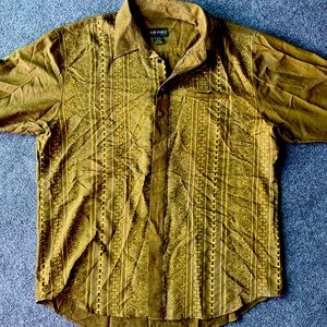 The Point Long SLeeve button down- tribal print men's large shirt size 2XL